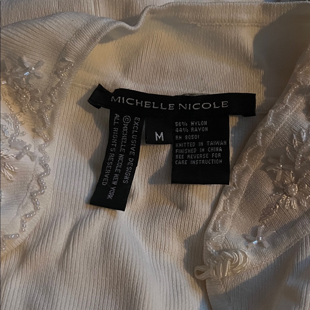 Michelle Nicole Ivory Chemise with Floral Lace